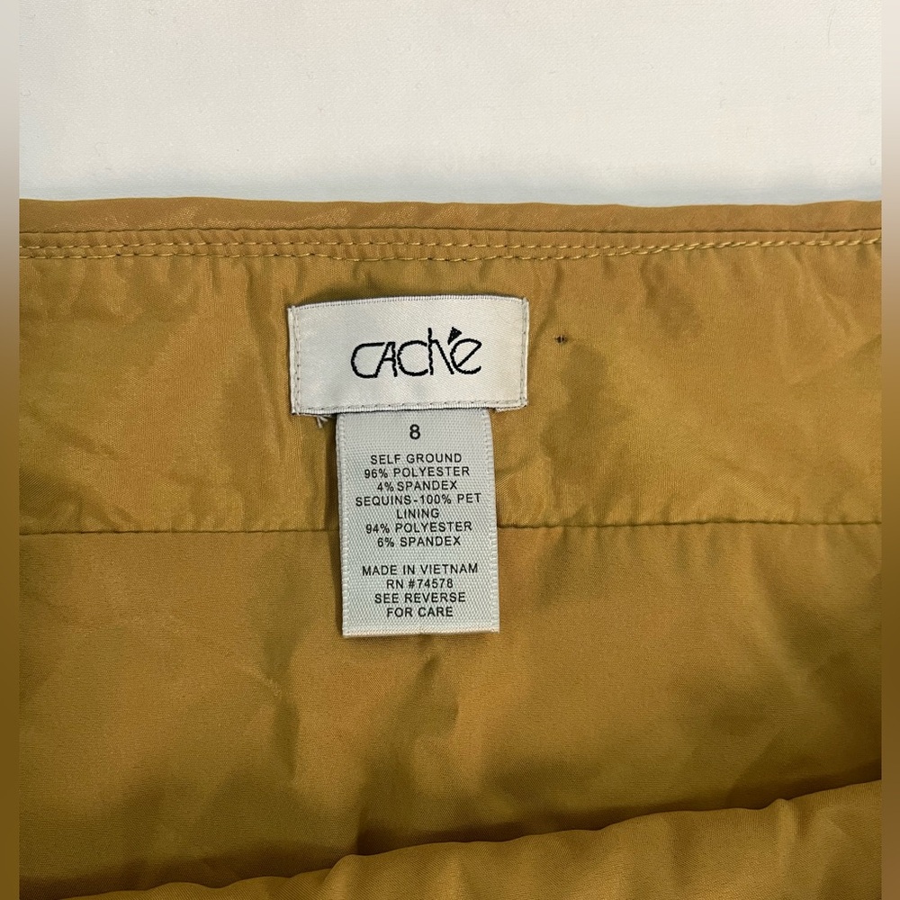 Cache Gold Sequin Mini Skirt; women’s size 8; perfect skirt for any occasion! - Picture 2 of 11